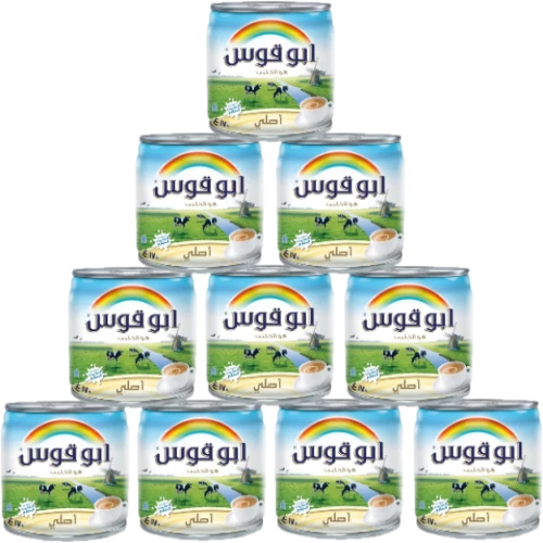 عشرة علب حليب ابوقوس 170 جرام